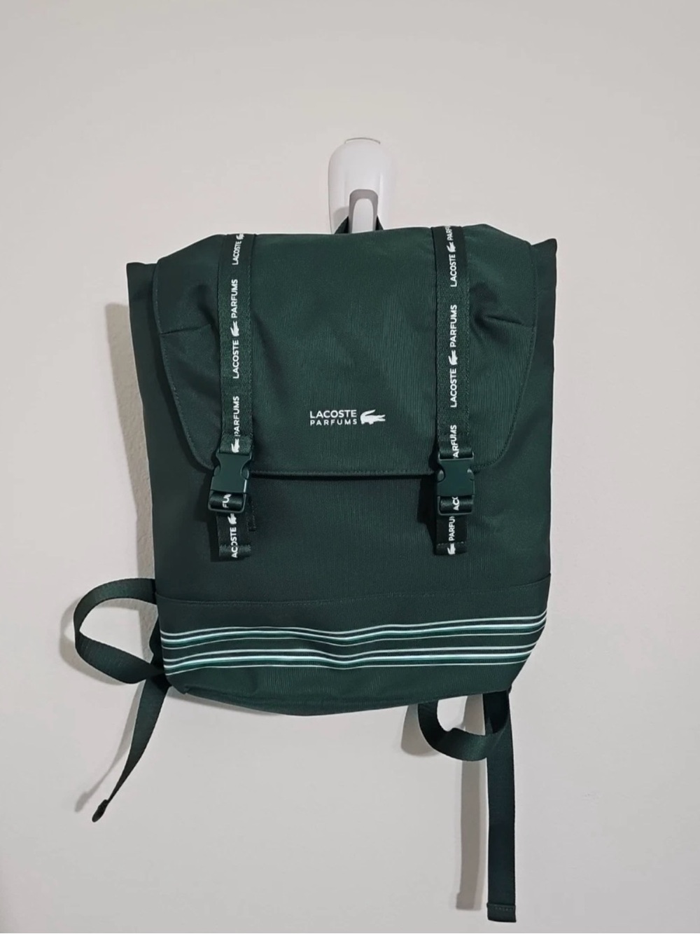 Lacoste Green Flap-Over Backpack - Picture 3 of 5